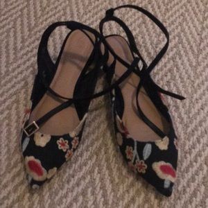floral and black asos sandals
